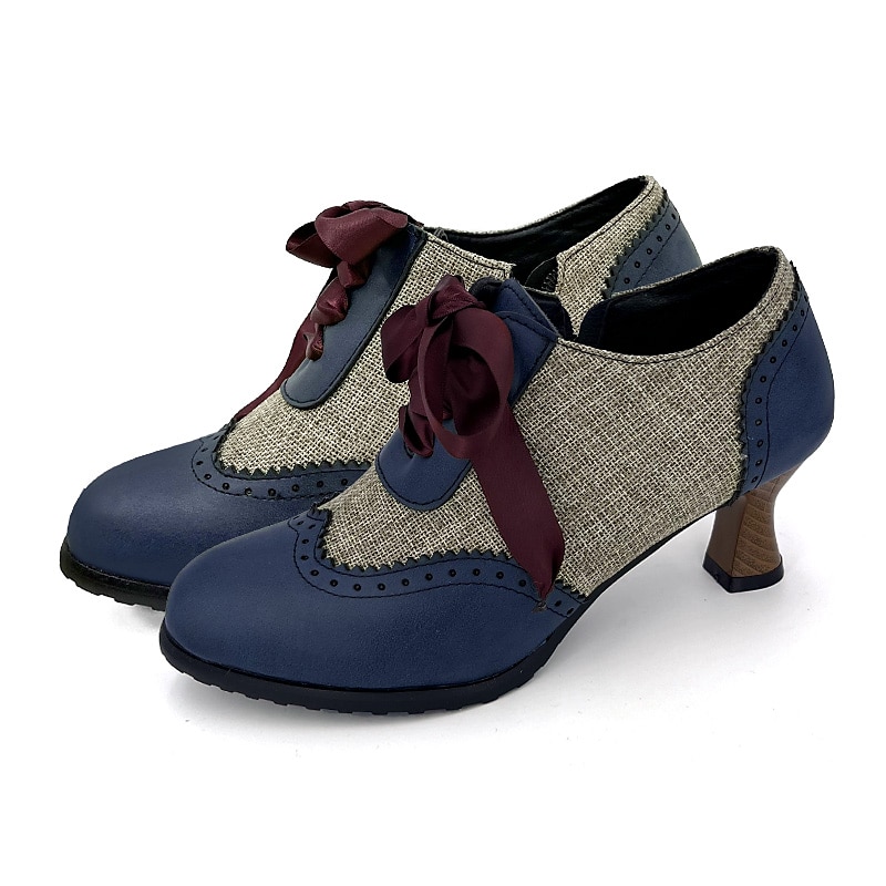 Femme Chaussures à Talons Escarpins Oxfords Chaussures Bullock Grandes Tailles Chaussures Vintage Soirée du quotidien Couleur unie Bloc de couleur Hiver Talon de chaton Bout rond Elégant de 2025 ? $59.99 –P3