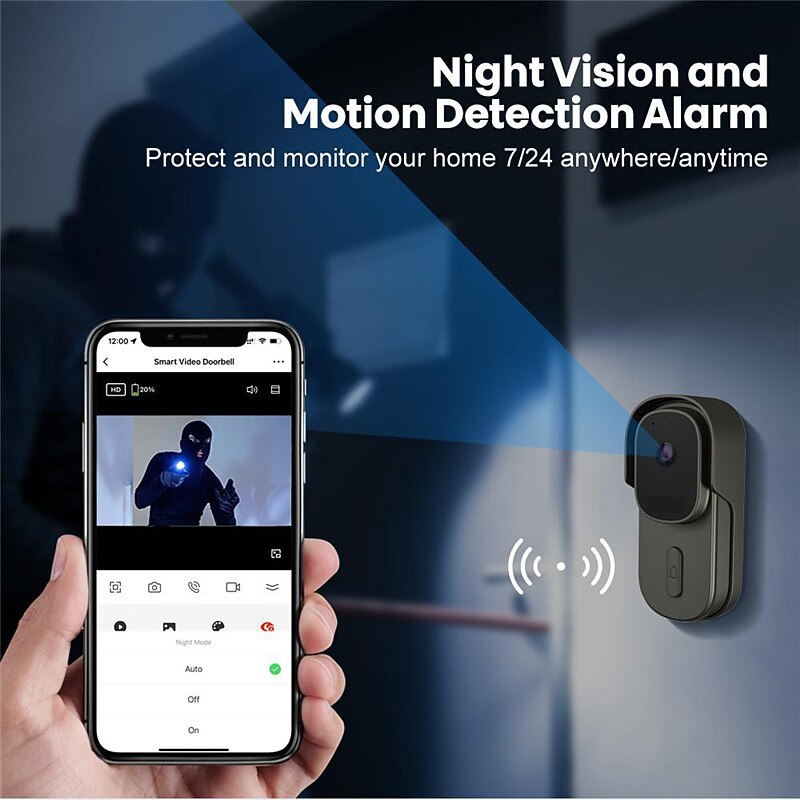 tuya smart home video deurbel 1080p camera buiten draadloze wifi deurbel waterdicht huis beveiliging smart lifefor alexa/google home 2025 - $81.99 –P5