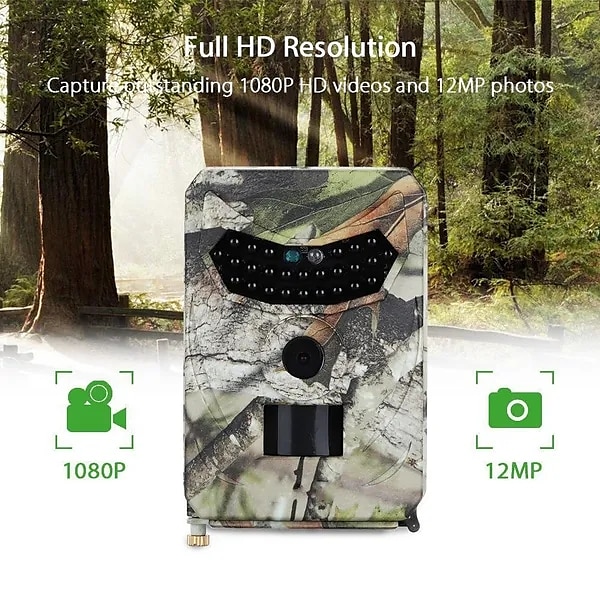 2023 Upgraded version New Wild Camera Photo-Traps 12MP 1080P Motion Triggered Hunting Wildcamera Trap IP66 Waterproof Outdoor Night Vision Trail Camera 2025 - $47.99 –P2