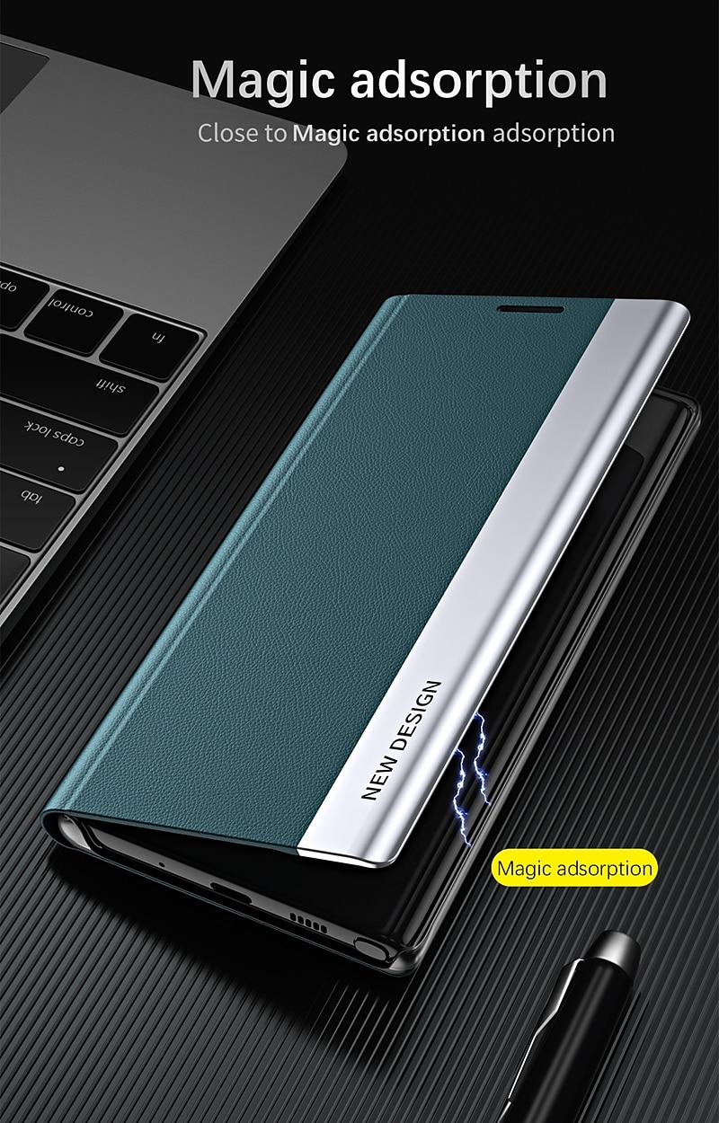 2025年 iPhone 16e、iPhone 16、iPhone 15 Pro Max 14 Plus、13、12、11 Pro Maxのバックカバー、スタンドホルダー、マグネットフルボディプロテクティブメッキPC PUレザー コレクション – $17.99 –P5
