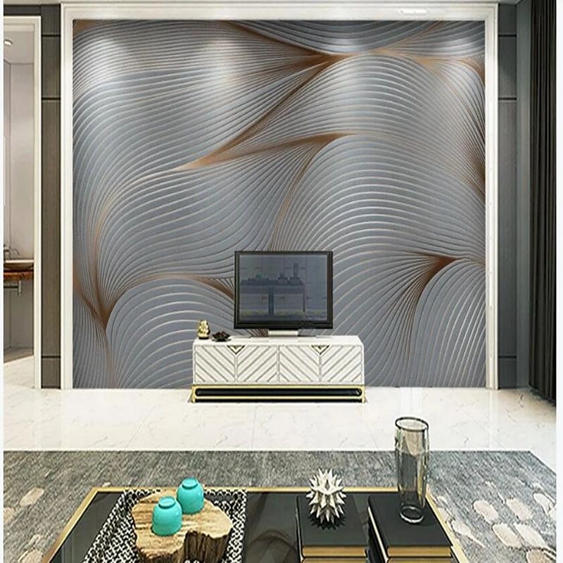 cool wallpapers 3d abstracte muurschildering behang muurschildering muurstickers bladeren abstracte schets foto geschikt voor hotel woonkamer slaapkamer art deco 2025 - $51.99 –P10