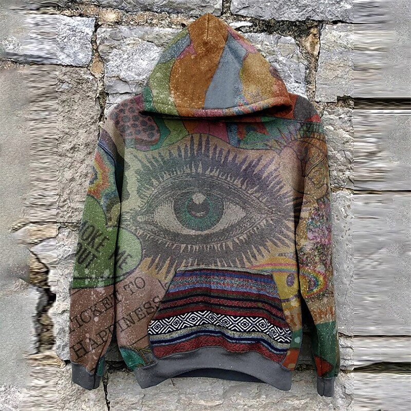 Hombre Tribal Estampados Sudadera Sudaderas Sudadera Manga Larga Sudadera con capucha Con Capucha Ropa de calle Impresión 3D Diario Deportes Impresión personalizada Marrón Estampado Primavera & Otoño 2025 - $31.99 –P1