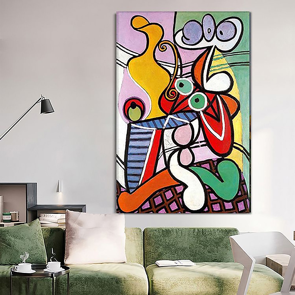 handmålad picasso oljemålning vägg picasso målning abstrakt figurativ väggkonst bild handgjord målning konstverk för heminredning vardagsrum sovrum dekor rullad duk utan ram 2025 - $77.99 –P4