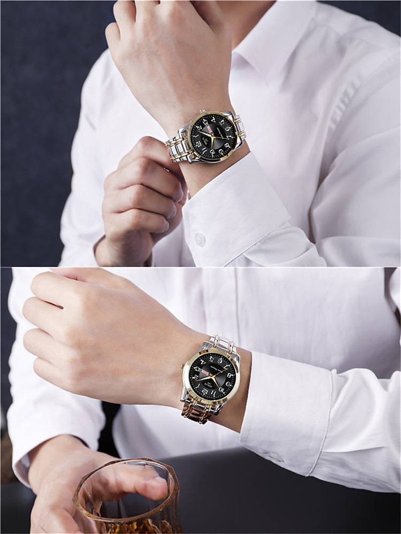 Ceasuri de lux pentru bărbați cu lumină impermeabile din oțel inoxidabil ceas cu cuarț dată calendar ceas de afaceri Relogio Masculino 2026 - $20.99 –P6