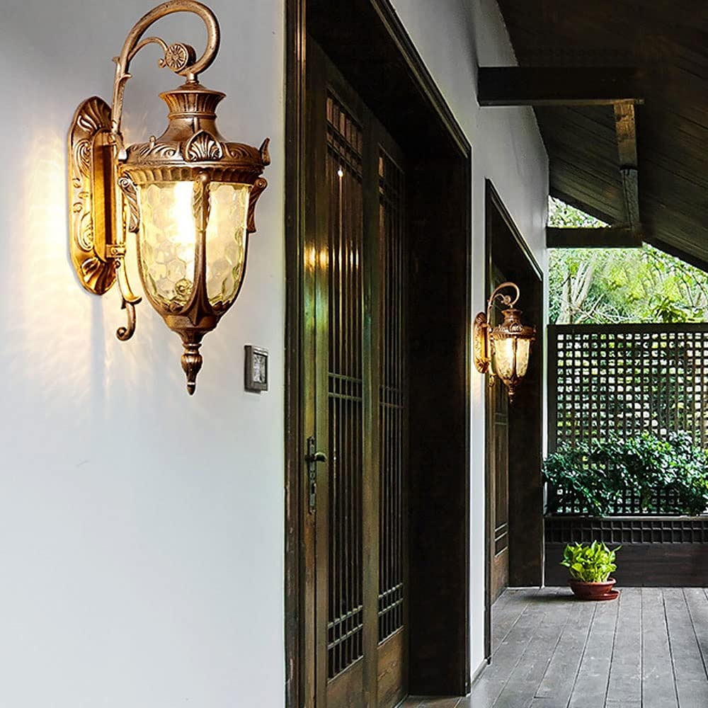LED-Wandleuchte, Beleuchtungskörper, E27, antike Wandleuchte, Laterne, außen, wasserdicht, rostfrei, Aluminium, Glas, Laterne, Wandleuchte, Laterne, Innenhof, Garten, Balkon, Villa, dekorative 2025 - $202.19 –P3