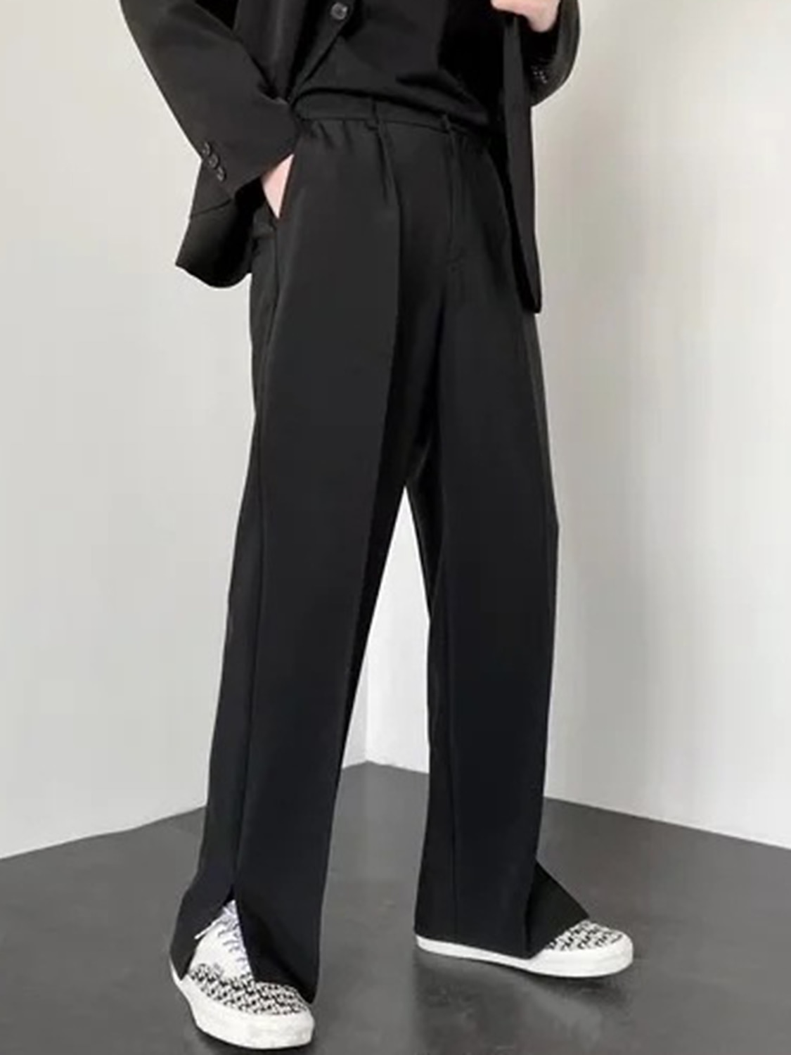 Pánské Oblekové Kalhoty Oblek Kalhoty Kapsy Elastický pas Bez vzoru Pohodlné Prodyšné Venkovní Denní Jdeme ven Módní Na běžné nošení Černá Vodní modrá 2026 - $30.99 –P16