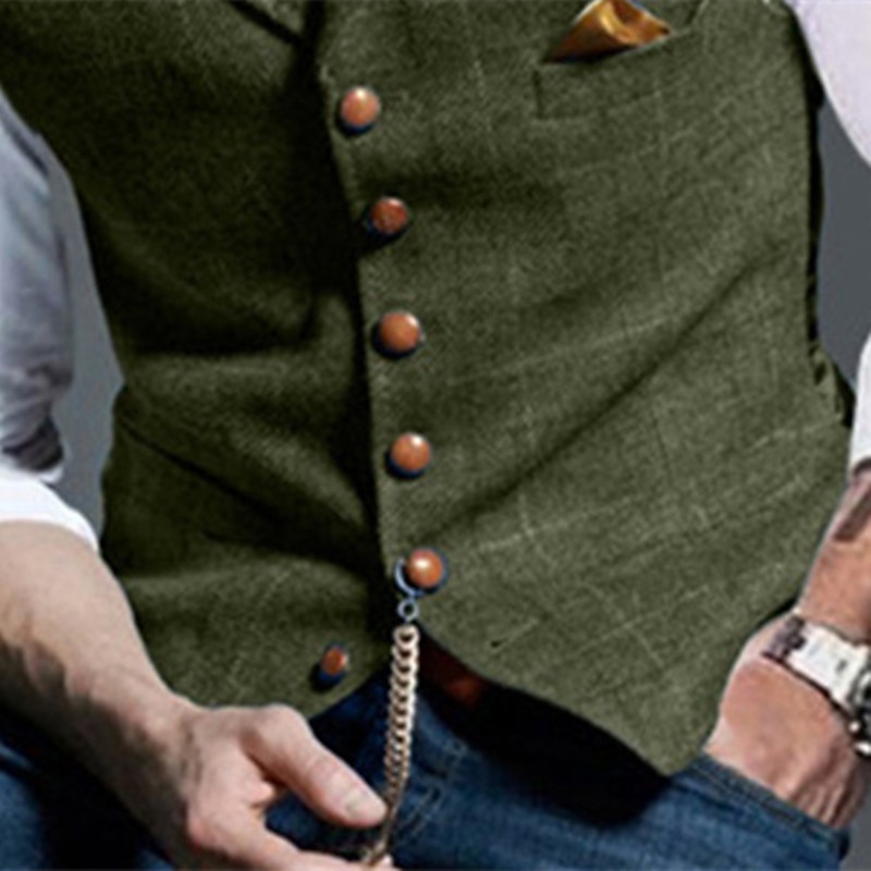 Per uomo Retrò vintage Gilè A spina di pesce Taglio sartoriale Dentellato Monopetto - più bottoni Blu Verde Cachi 2023 del 2025 a $55.99 –P3