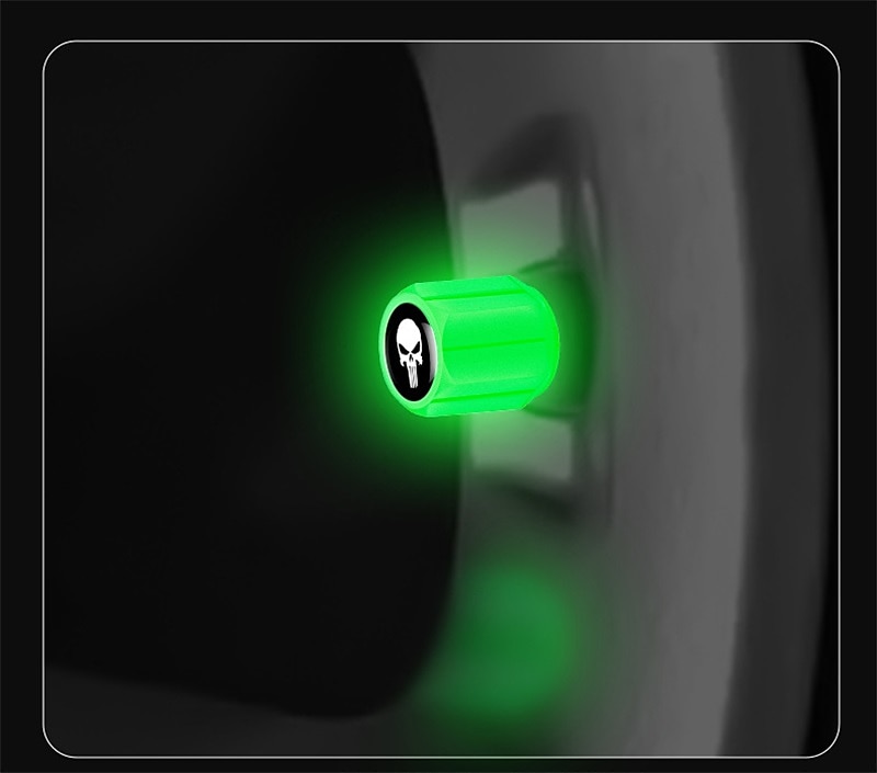 50pcs Fluorescent Skull Car Tire Valve Valve Stem Cover, ABS Corrosion Resistant Wheel Valve Cover, Glow In The Dark, Car Decoration Accessories 2025 - $10.99 –P6