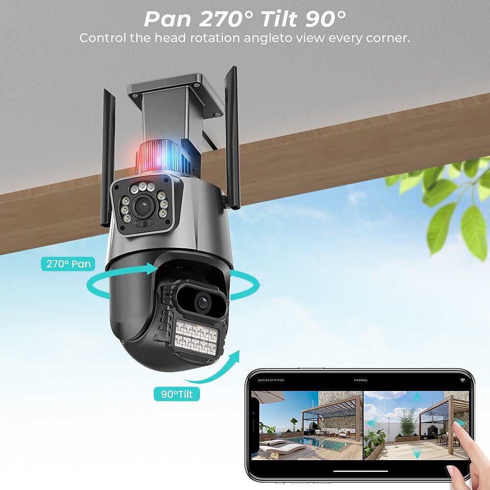 Webcam 8MP Bulb WIFI Wired Motion Detection Waterproof Outdoor Garden Support 2025 - $77.99 –P3