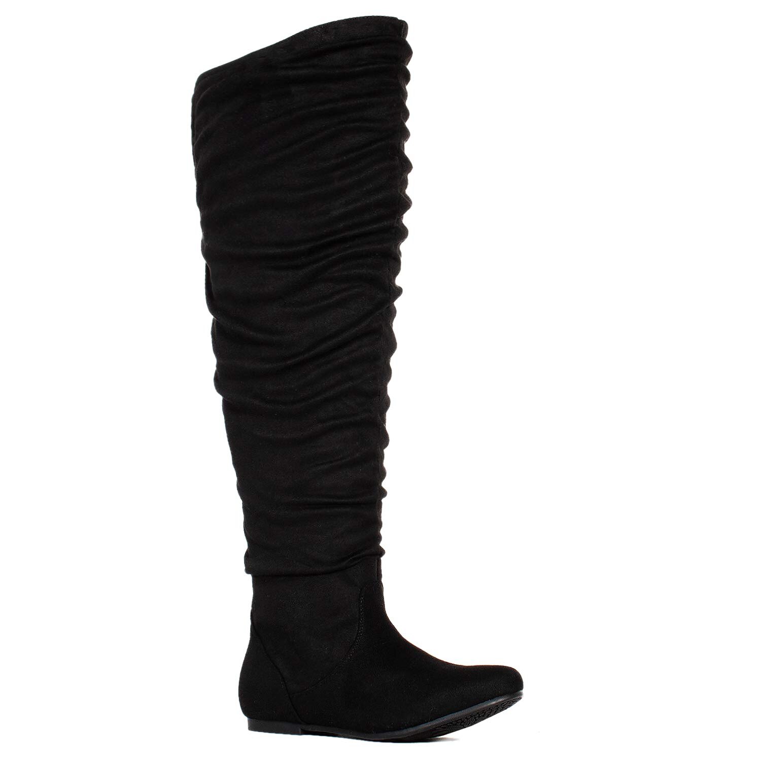 Női Csizmák Fordított bőr cipő Slouchy Boots Extra méret Szabadtéri Napi Tömör szín Térd fölé érő csizmák Középborjú csizma Tél Cipzár Lapos Kerek orrú Alkalmi Kényelmes minimalizmus Fordított bőr 2025 - $54.99 –P11