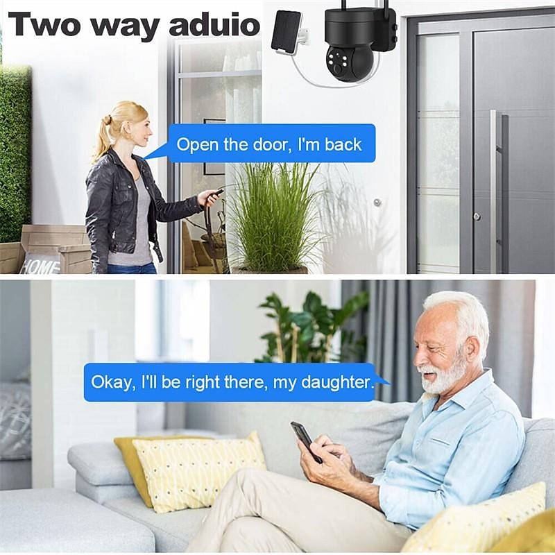 Solar Charging Waterproof Outdoor IP Security Surveillance Cam Wireless WiFi PTZ Camera Speed Dome CCTV Full Color Night Vision Motion Detection Built-in Large Batteries Two-Way Audio 2025 - $134.99 –P8