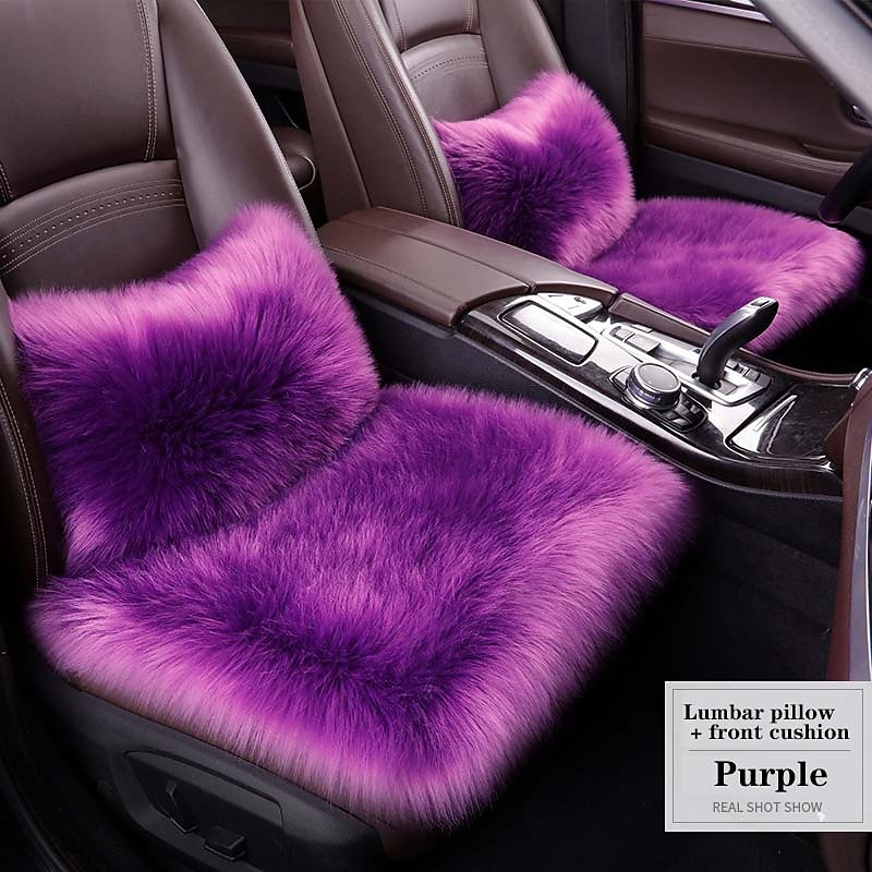 Auto Zitkussen Vacht Hoezen Fiber Faux Wol Mat Lange Plush Universele Vrouwen Warme Auto Zitkussen Winter 2025 - $49.99 –P5