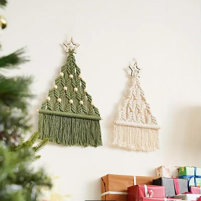 Árbol de Navidad diy de macramé, kit de bricolaje de árbol de Navidad tejido de 2 piezas, kit de regalo de manualidades navideñas adecuado para regalo de familiares y amigos 2025 - $12.99 –P7