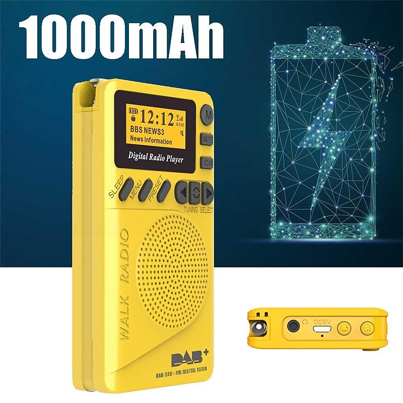 Mini Pocket DAB Digital Radio FM Digital Demodulator Portable MP3 Player with 1.44 Inch LCD Screen Built-in Rechargerable Battery 2025 - $61.99 –P4