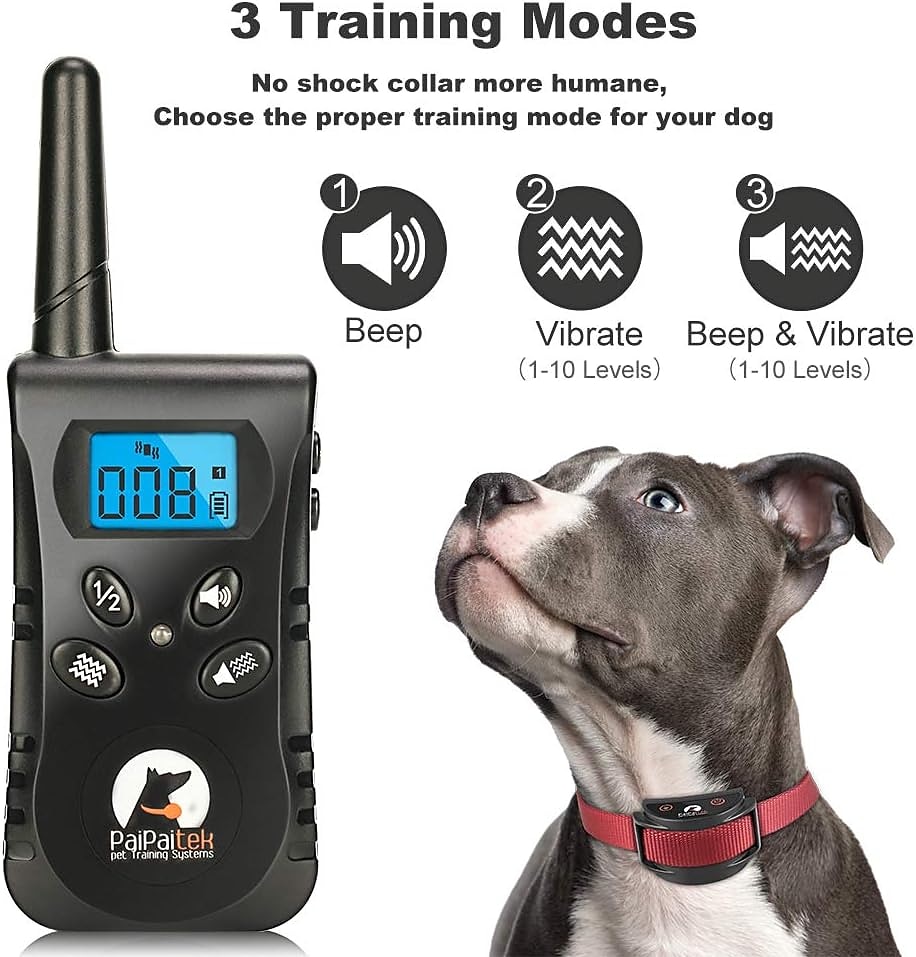 Paipaitek No Shock Dog Training Collar Rechargeable & Waterproof No Shock Dog Collar with Remote Up to 1600Ft Remote Range Suitable for deaf dogs used to attract their attention 2025 - $52.99 –P4