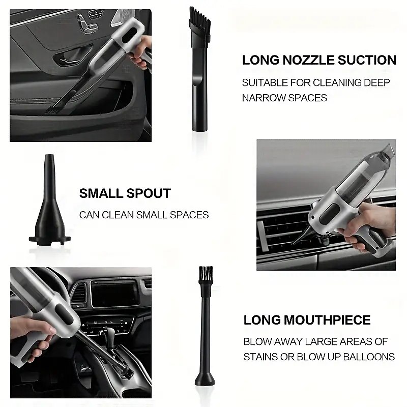 Wireless Portable Charging Handheld Mini Large Suction Multi-functional Blow And Suction Dual-purpose Vacuum Cleaner Swimming Ring Balloon 2025 - $29.99 –P7