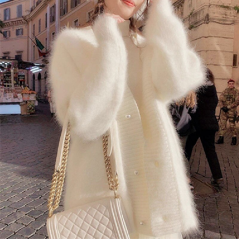 Women's Cardigan Sweater Open Front Ribbed Knit Polyester Button Fall Winter Regular Daily Going out Weekend Stylish Casual Soft Long Sleeve Solid Color Pink Beige S M L 2023 - US $29.99 –P2