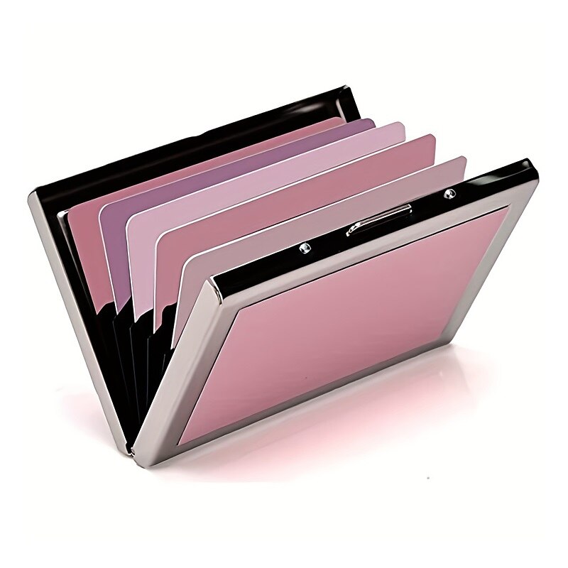 RFID Credit Card Holder Men Wallet Short Purse Stainless Steel And Leather Card Wallet 2025 - $8.99 –P12
