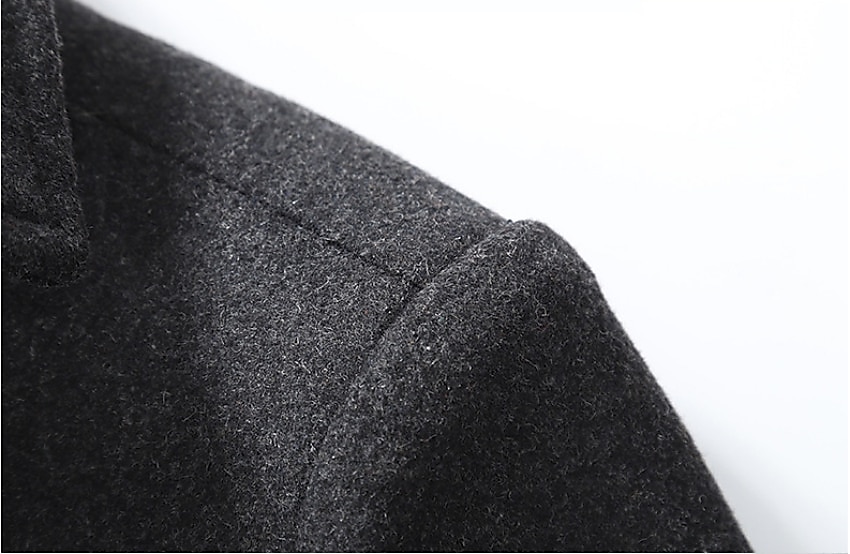 Men's Winter Coat Wool Coat Overcoat Business WorkWear Winter Wool Windproof Warm Outerwear Clothing Apparel Basic Essential Solid Colored Turndown 2025 - $58.99 –P12