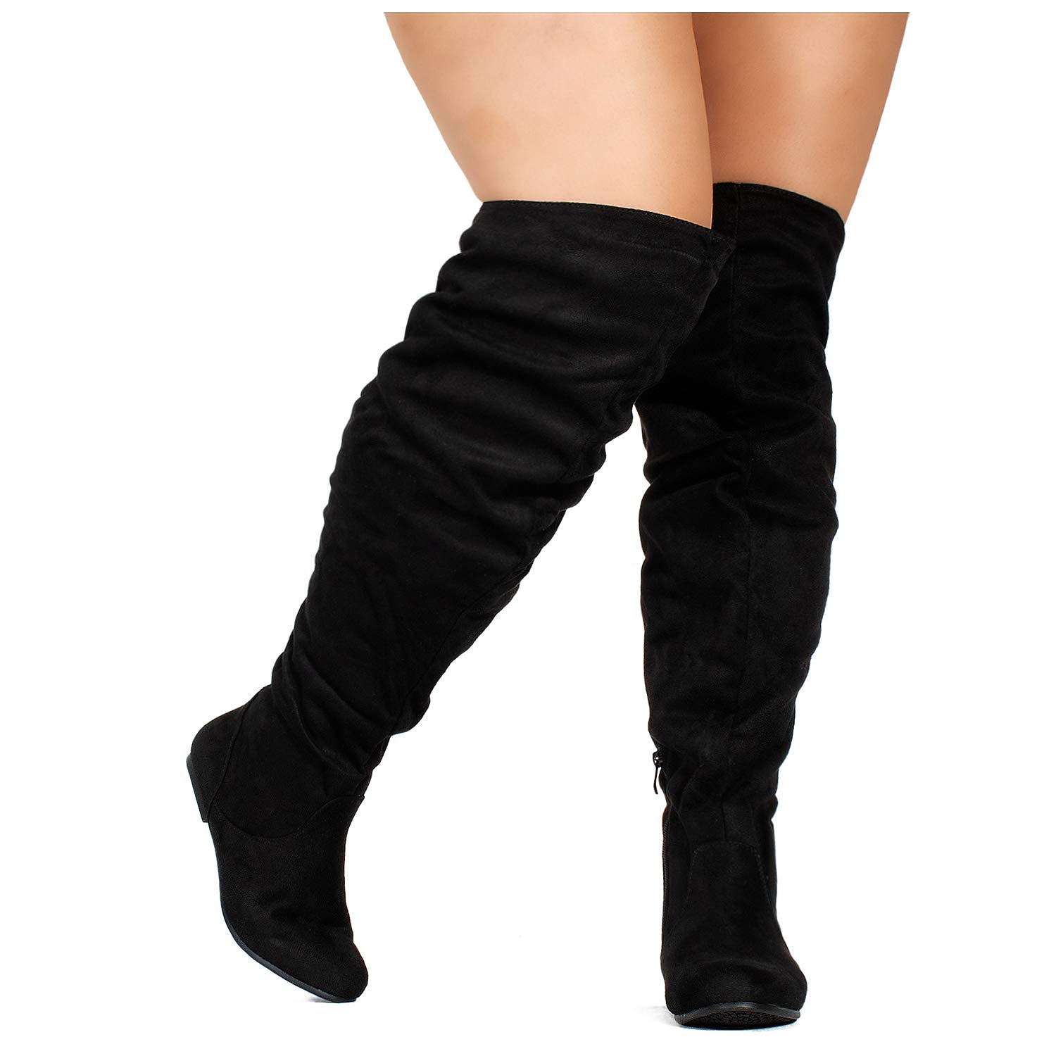 Női Csizmák Fordított bőr cipő Slouchy Boots Extra méret Szabadtéri Napi Tömör szín Térd fölé érő csizmák Középborjú csizma Tél Cipzár Lapos Kerek orrú Alkalmi Kényelmes minimalizmus Fordított bőr 2025 - $54.99 –P15