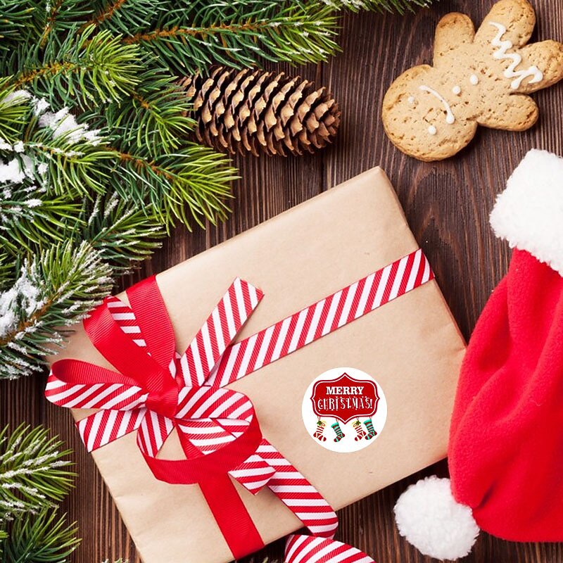 500 stks/pak 1 inch vrolijk kerstfeest stickers kerstboom elanden snoep zak afdichting sticker kerstcadeaus doos label nieuwjaar 2025 - $6.49 -P9