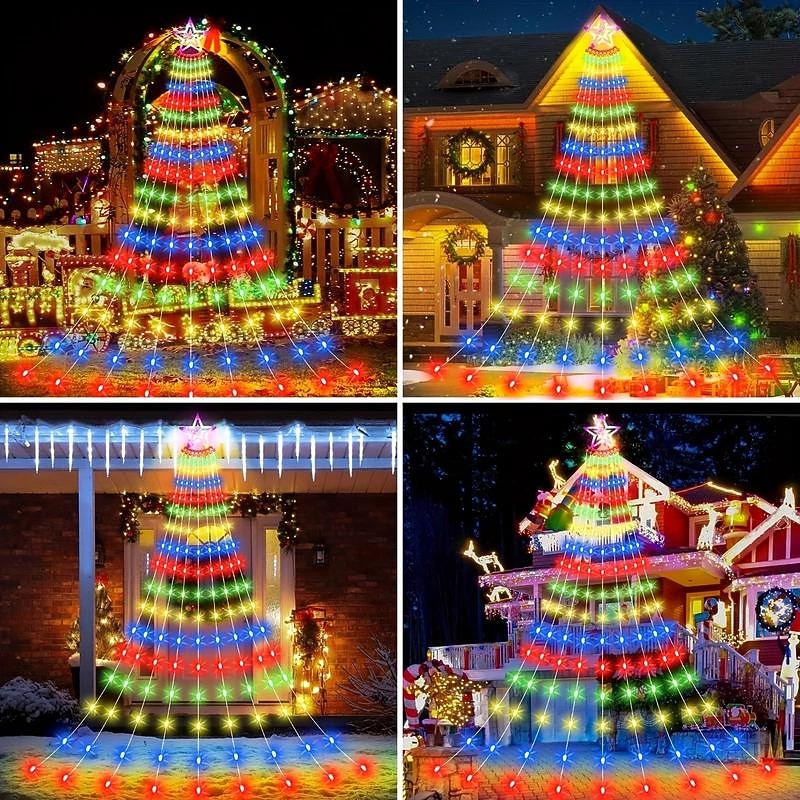 3M Lichterketten Weihnachtsbaumbeleuchtung 350 LEDs EL Warmweiß Weiß Mehrfarbig Kreative Lichterketten Solar 12 V 2025 - $40.99 –P7