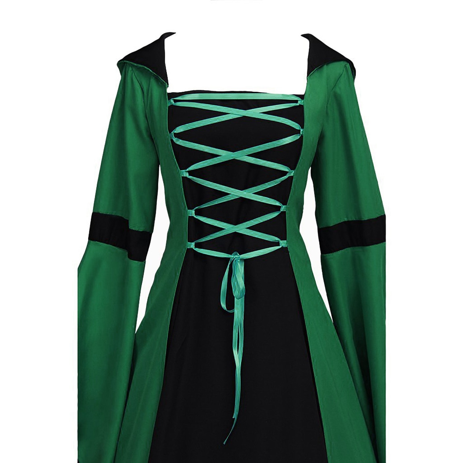 Retro Vintage Medieval Renaissance Dress Viking Elven Color Block Women's Celtic Fantasy Royal Halloween Carnival Masquerade LARP Adults' Dress 2025 - $56.99 –P15