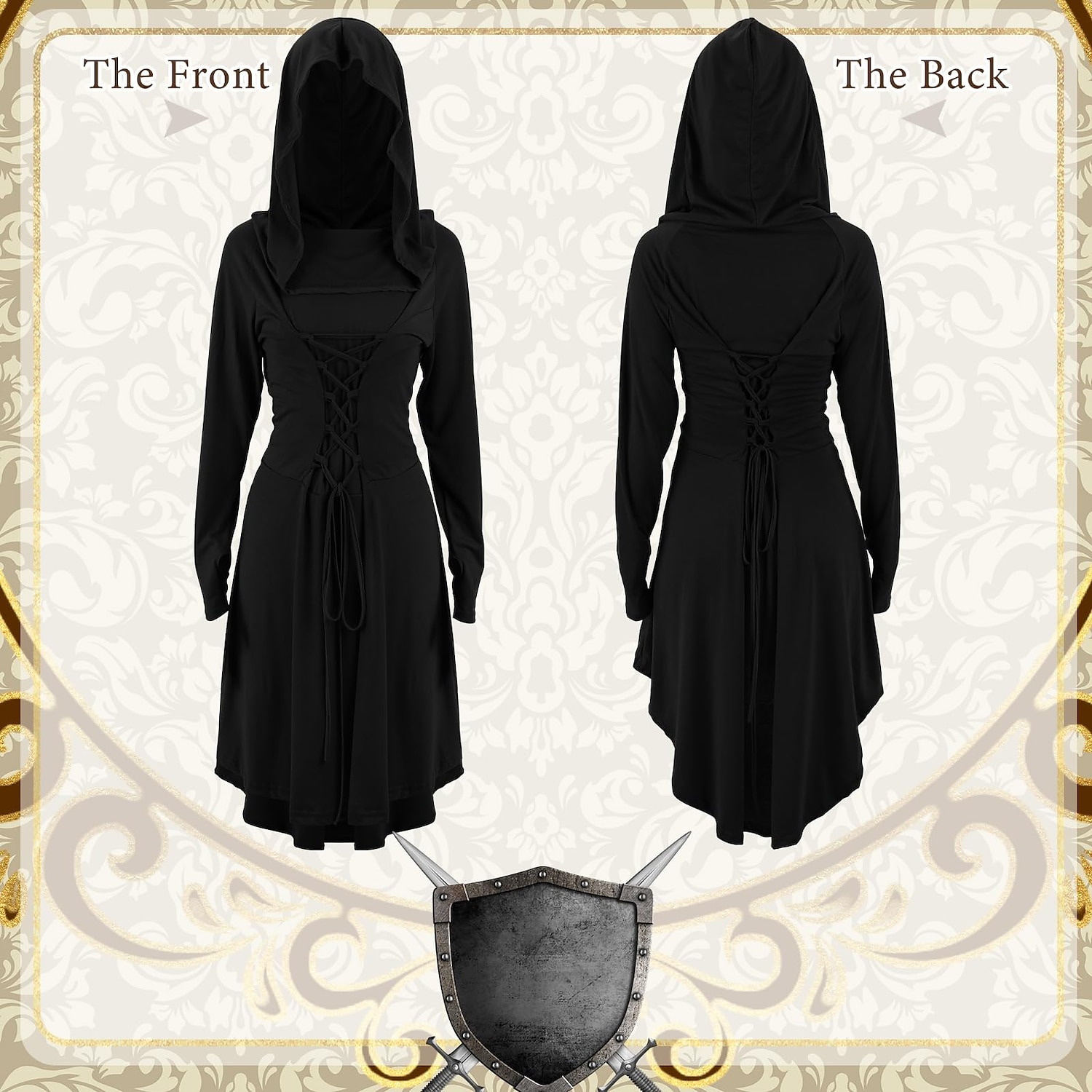 Retro Vintage Punk e gótico Medieval Vestidos Corpete Roupa Viking Ranger Elfo Tiro com arco Mulheres Viking Fantasia Dia Das Bruxas Carnaval Festa Casual / Diário LARP Adulto Vestido Cinto Meias de 2025 por $44.99 –P2
