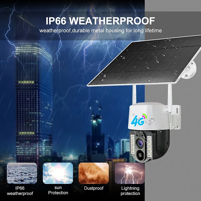 4G Sim Solar Panel Camera Wifi Outdoor CCTV Camara PIR Humanoid Detection Night Vision VC3-W Security Protection Built in Battery 2025 - $87.99 –P5