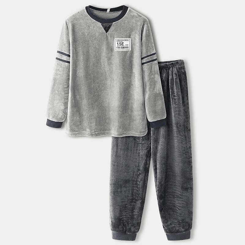 Per uomo loungewear Pigiami Set pigiama Top e pantalone del pigiama 2 pezzi Liscio Moda Informale Comoda Interni Giornaliero Flanella Comfort Girocollo Manica lunga Pullover Pantaloni da jogger Vita del 2025 a $49.99 –P1