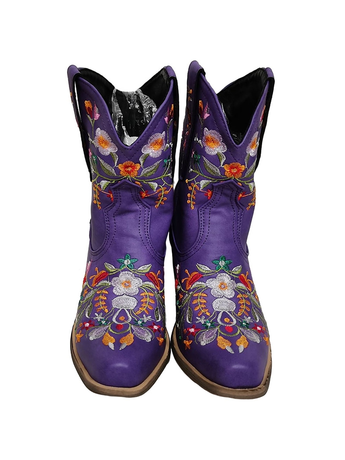 Women's Vintage Western Cowboy Boots – Floral Embroidered Faux Leather Ankle Boots for Casual and Festival Wear 2025 - $64.99 –P13