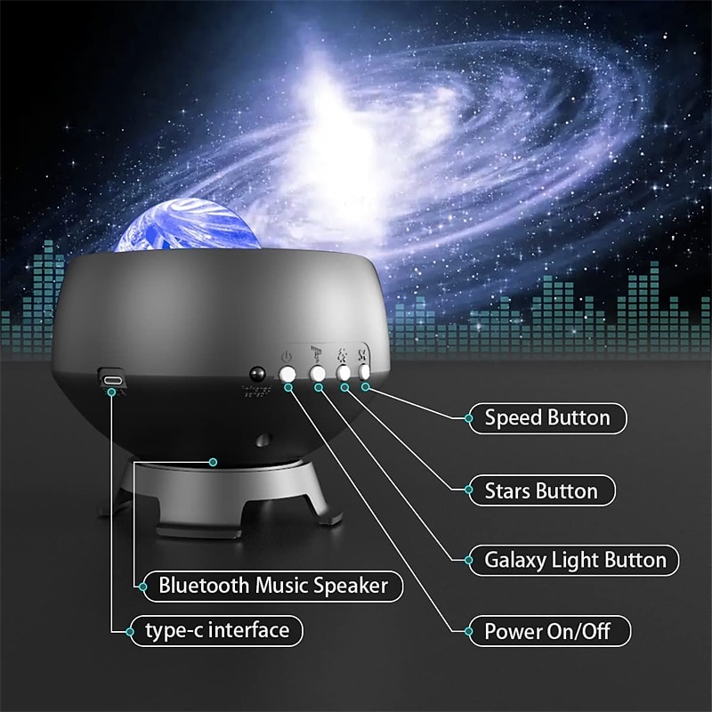 2025年 銀河プロジェクター スタープロジェクター ナイトライト リモートタイマーとBluetoothスピーカー付き 寝室用 29の光効果 最大面積 銀河の形 ライトプロジェクター 大人用 天井の部屋の装飾パーティーギフト  コレクション – $86.99 –P4