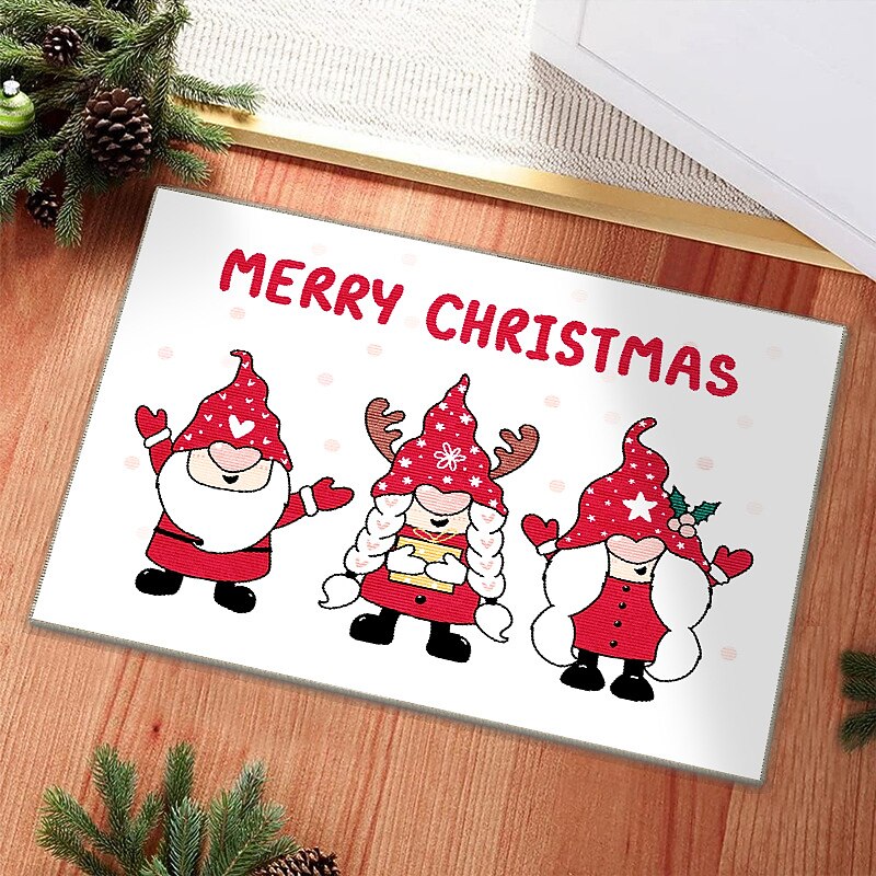 Weihnachts-Fußmatte, weihnachtlicher Willkommensteppich für die Dekoration der Haustür, Badezimmerteppich, Fußpolster, Eingangsbereich 2025 - $10.99 –P5