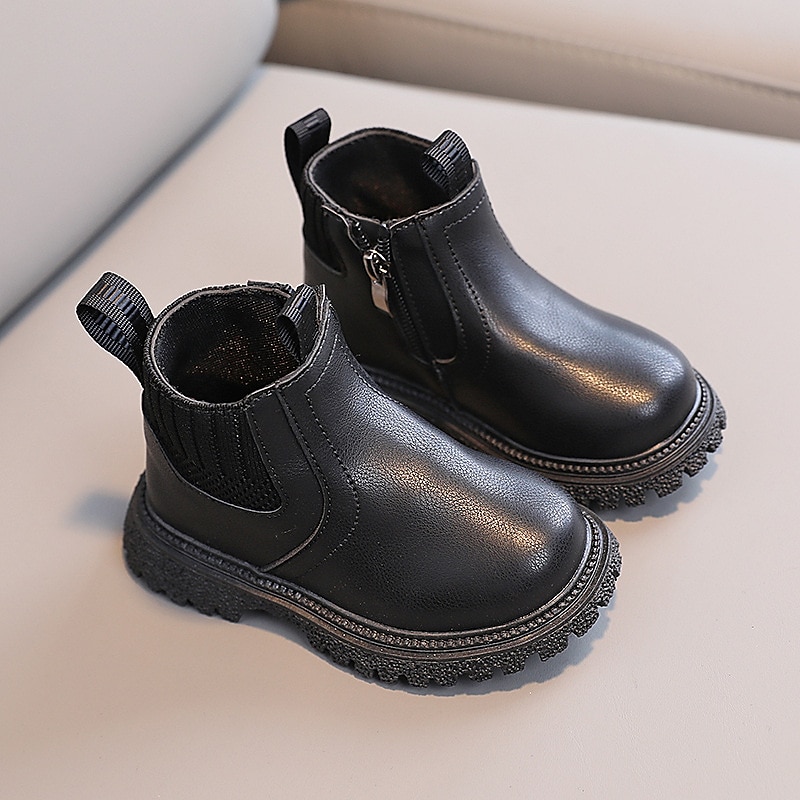 Boys Girls' Boots Daily PU Little Kids(4-7ys) Toddler(2-4ys) Daily Black White Brown Summer Spring Fall 2025 - $29.99 –P3