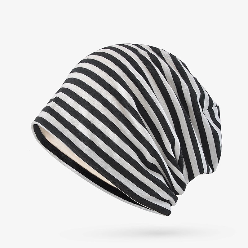 Unisexe Bonnet en maille Bonnet en tricot Noir Bleu Coton Voyage Extérieur Vacances Rayé Coupe Vent Chaud de 2025 ? $12.99 –P2