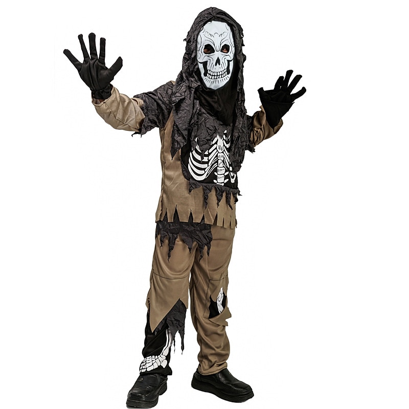Kostra Czaszka Zombie Cosplay kostým Dětské Chlapecké cosplay Výkon Párty předvečer Všech svatých Karneval Plesová maškaráda Jednoduchý karnevalový kostým 2025 - $39.99 –P4