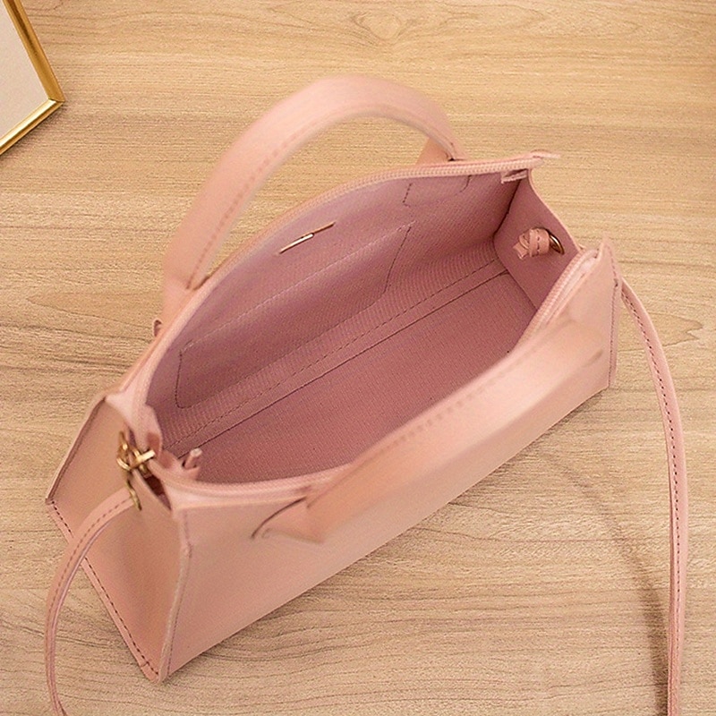 Weiße Damenhandtasche aus Kunstleder mit Tragegriff oben und Schnallendetail vorne – elegante, strukturierte Umhängetasche für Büro, Reisen und den täglichen Gebrauch 2025 - $14.99 –P10