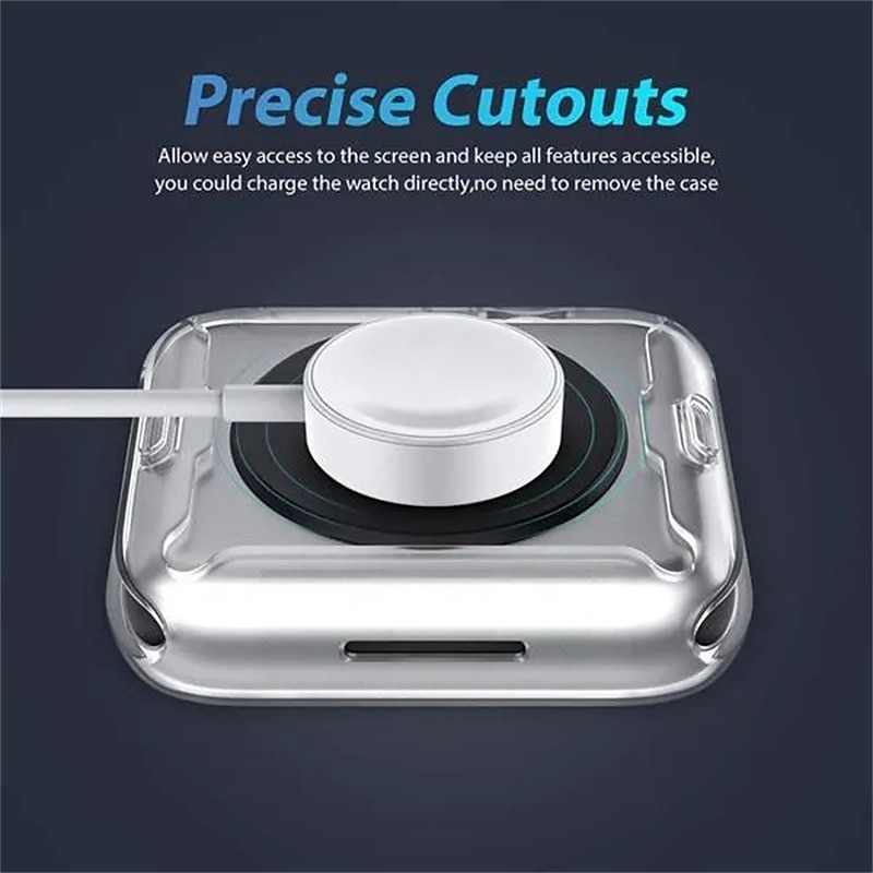 Совместим с Apple Watch Series 8 7 45mm / Series 8 7 41mm / Series 6 5 4 SE 44mm / Series 6 5 4 SE 40mm / Series 3 2 1 42mm Все вокруг защитное Защита от удара ТПУ Часы Крышка 2025 - $6.99 –P10