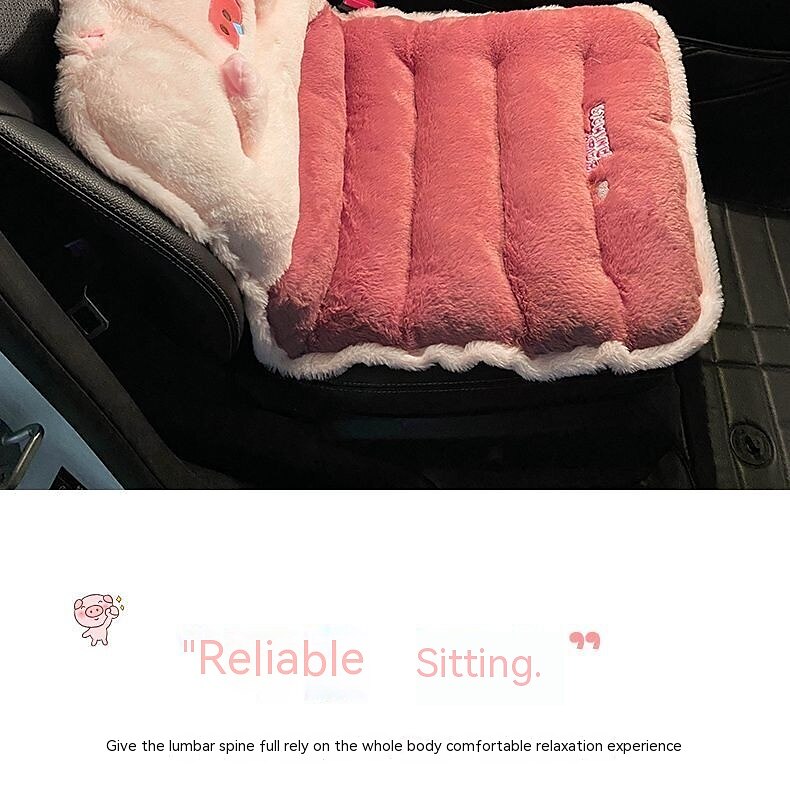 Car Seat Cushion Winter Plush Seat Cushion Universal Car Cushion Winter Car  Pig Cartoon Increase Height And Warmth, Home Stool Warm Cushion - Temu