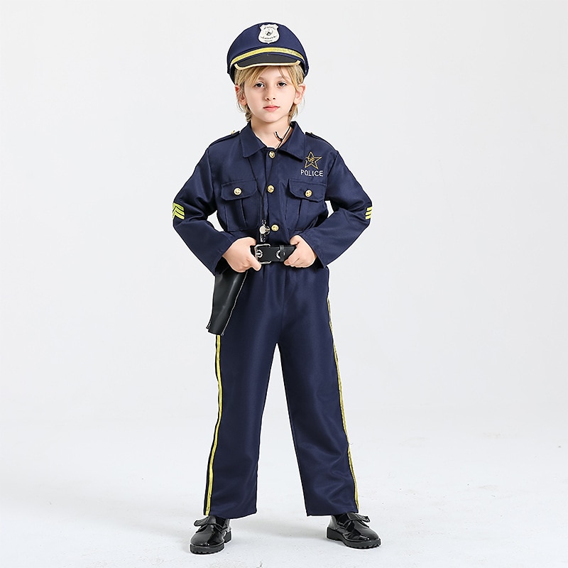 Pojkar Polis Cosplay-kostym Till Halloween Maskerad Barn Topp Byxor Mer accessoarer 2025 - $50.99 –P1