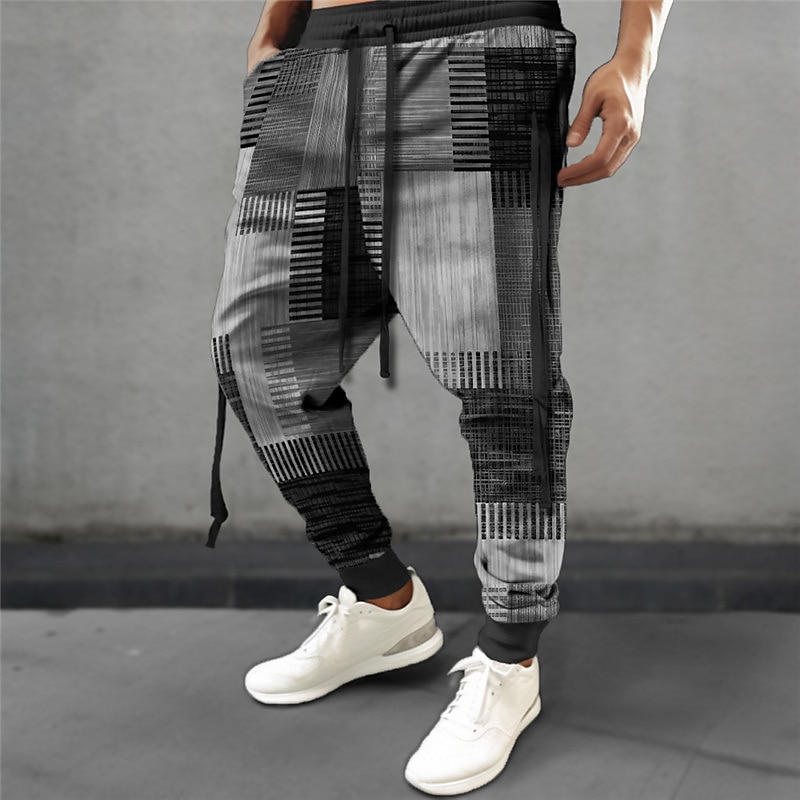 Plaid Geometry Casual Men's 3D Print Sweatpants Joggers Pants Trousers Outdoor Street Casual Daily Polyester Yellow Red Green S M L Mid Waist Elasticity Pants 2025 - $25.99 –P4