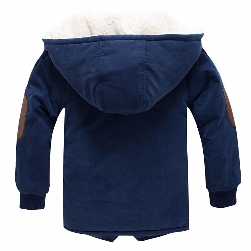 Barn Pojkar Kappa Fleece-jacka Ytterkläder Ensfärgat Långärmad Dragkedja Täcka Ledigt Mode Förtjusande Dagligen Marinblå Orange Vår Höst 7-13 år 2025 - $30.99 –P9