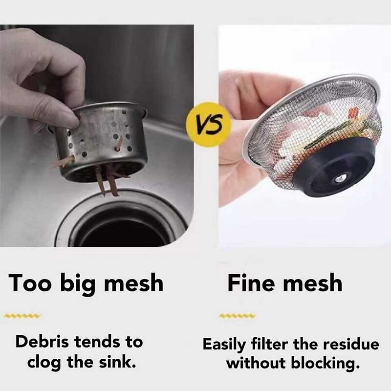 Filtro per lavello della cucina Filtri a rete per lavello in acciaio inox Utensili da cucina Scarichi a pavimento del bagno Raccogli capelli Filtro per rifiuti del 2026 a $9.99 –P4