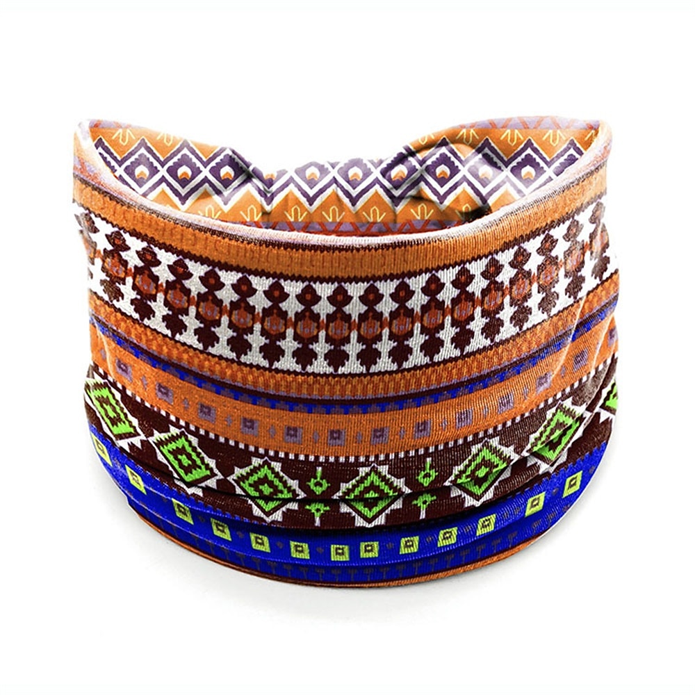 Ethnic Style Floral Headband Bohemian Headband Sports Headband Sweat Absorbing Headband Women's Anti Sweat Wide Headscarf 2025 - $6.99 –P6