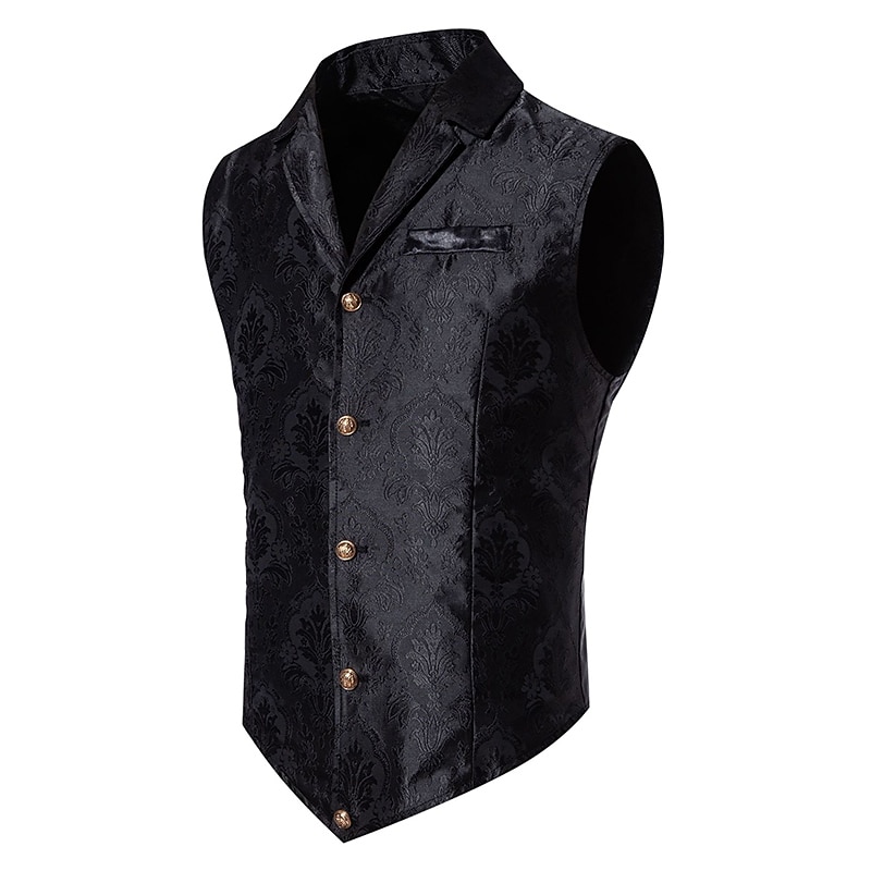 Homme Gilet Extérieur Usage quotidien Vacances Sortie Mode basique Automne hiver Bouton Polyester Chaud Plein Boutonnage Simple Revers Standard Noir Blanche Rouge Bleu Gilet de 2025 ? $38.99 –P8