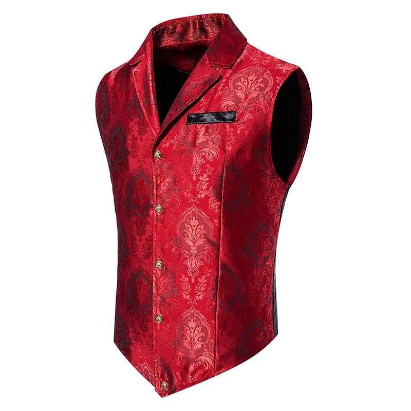 Homme Gilet Extérieur Usage quotidien Vacances Sortie Mode basique Automne hiver Bouton Polyester Chaud Plein Boutonnage Simple Revers Standard Noir Blanche Rouge Bleu Gilet de 2025 ? $38.99 –P6