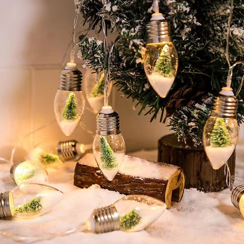 Christmas Fairy String Lights Christmas Tree Snow Bulb String Light 1.5m 10LEDs Decor Fairy Lights New Year Party Xmas Indoor Bedroom Tree Patio Decoration Garland Lights 2025 - CAD $17.99 –P5