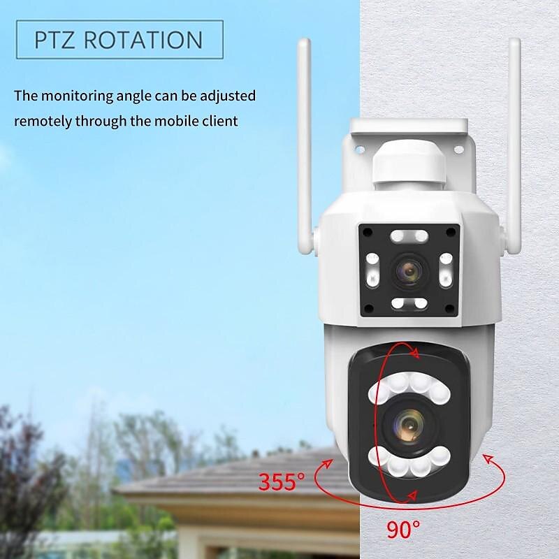 2.4G WIFI Security CCTV Camera Dual Len Wireless IP Camera Two-Way Audio Talk Auto Tracking Waterproof Network Camera Digital Zoom Surveillance PTZ Camera 2025 - $63.99 –P9