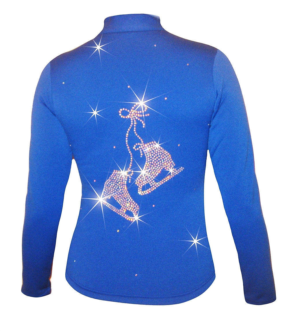 Figure Skating Fleece Jacket Women's Girls' Ice Skating Jacket Top Pink Blue Orange Stretchy Training Competition Skating Wear Thermal Warm Crystal / Rhinestone Long Sleeve Ice Skating Figure Skating 2025 - $52.99 –P3