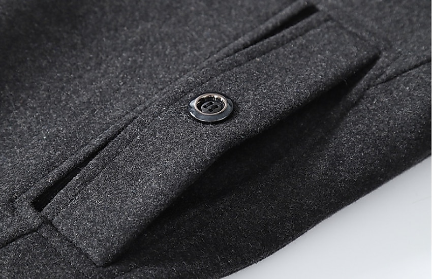 Men's Winter Coat Wool Coat Overcoat Business WorkWear Winter Wool Windproof Warm Outerwear Clothing Apparel Basic Essential Solid Colored Turndown 2025 - $58.99 –P8